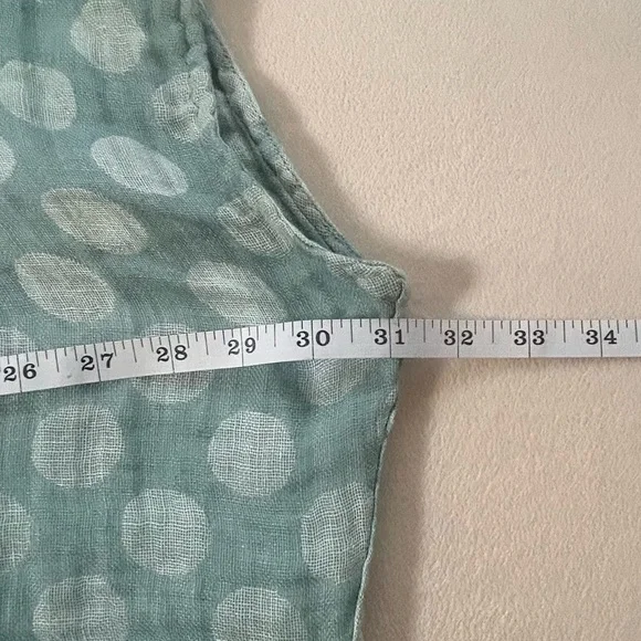 FLAX  Women’s Light Blue Polka Dot Linen Spartan Pullover Boxy Top Blouse Sz S - Picture 14 of 16